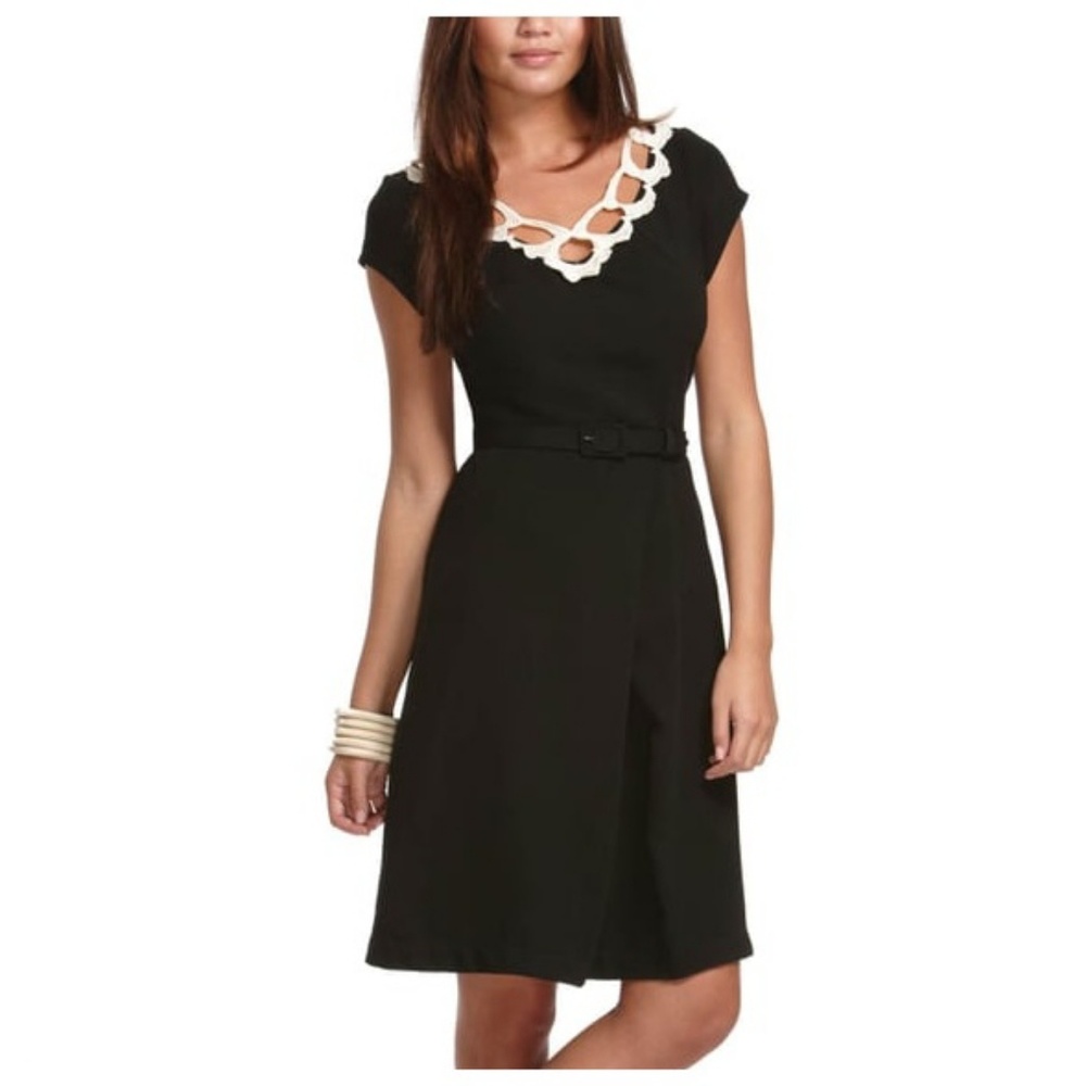 Libertine Small Black Retro Crepe Belted Dress